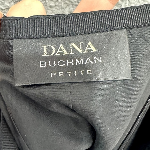 Dana Buchman Skirt Women 2P‎ Silk Black Midi Career Office Quiet Luxury Classic - Picture 2 of 6